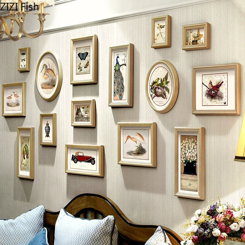 15 Pcs Wall-mounted Photo Frame Modern Decor Picture Frames Figures Portrait Wall Framed Art Living Room Decoration Ornaments