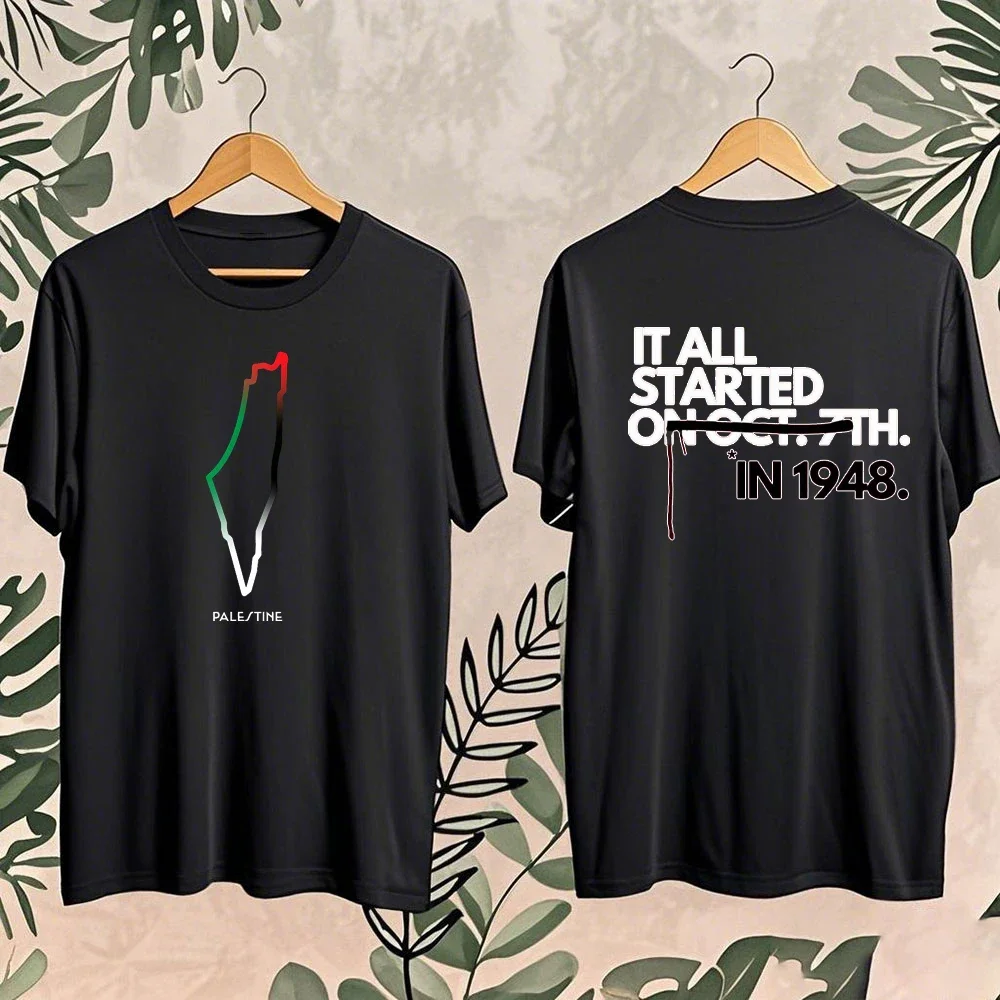 Palestinian-Shirt-Color-of-Watermelon-2025-Short-Sleeve-Casual-Cotton-T-Shirt-for-Men-Women--Arabic-Shemagh-Graphic-T-Shirts