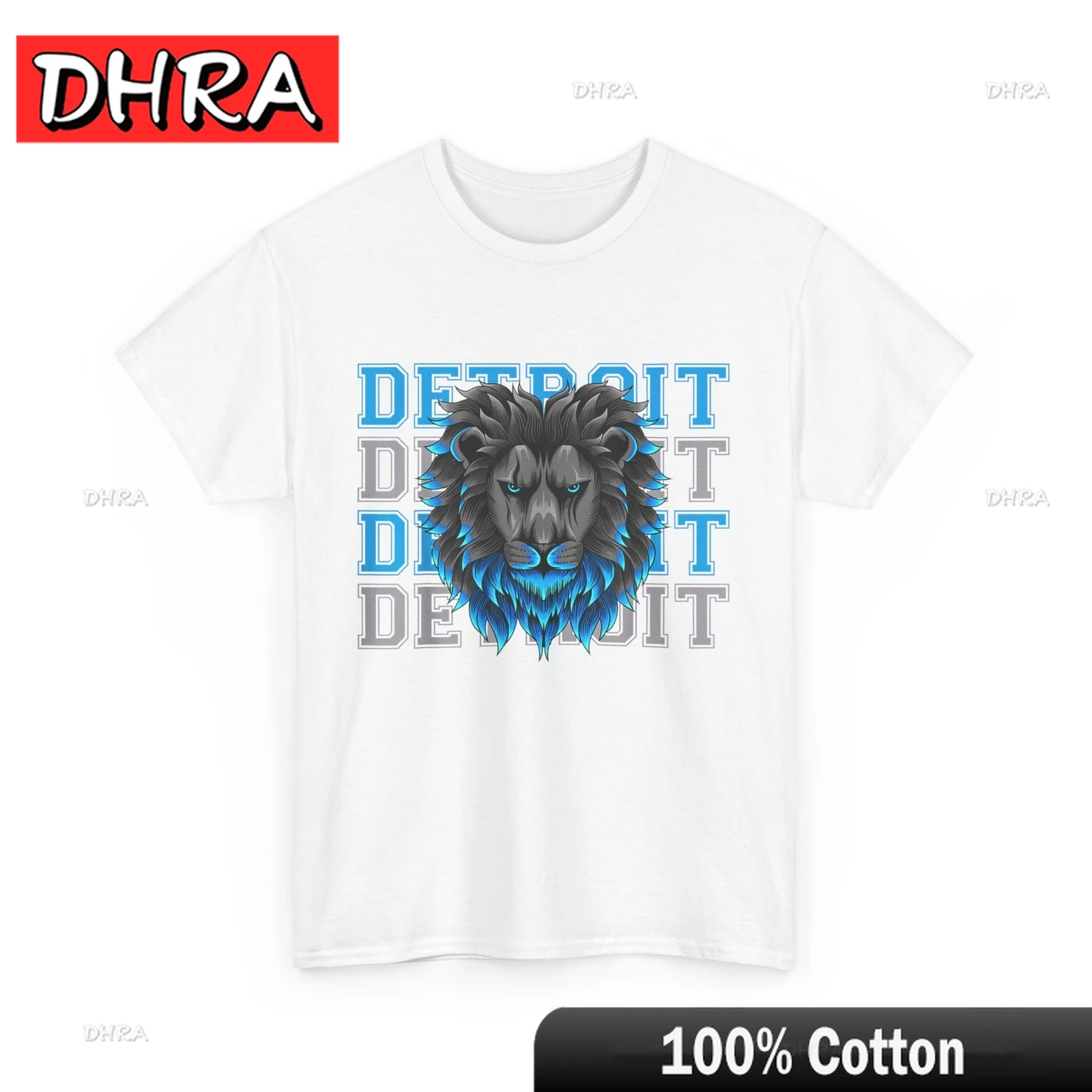 تي شيرت All Grit - Detroit Cool Retro Lion Lovers Detroit Apparel تي شيرت رائع أنيق وجريء تي شيرت عصري منفعل تي شيرت مطبوع Harajuku