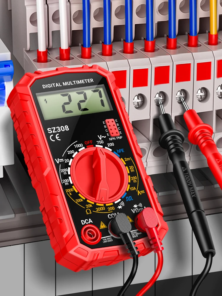 ANENG SZ308 Blokgolf Digitale Tester 1999 Telt HFE Triode Zoemer Multimeter AC/DC Spanning 10A Stroom Multimeters Meter Tool - afbeelding 2