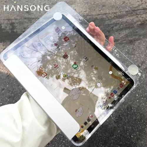 Para iPad 2025 funda transparente para 11th(A16) 10th Pro 12,9 4/5/6th Pro 11 Air 4/5 13 11 10,5 10,2 9,7 M2 M3 M4 mini 6 7 cubierta