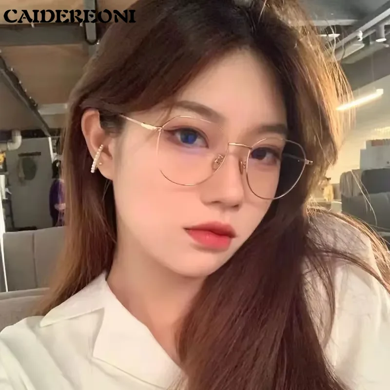 CAIDERONI Fashion Geometric Polygonal Design Glasses Women Anti-Blue Light Reading Eyeglasses Customizable Prescription Eyewear