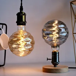 TIANFAN Vintage Led Bulb E27 Edison Style Big Globe G125 Swirls 4W Dimmable 220-240V Decorative Light Bulb 2000Kelvin Warm