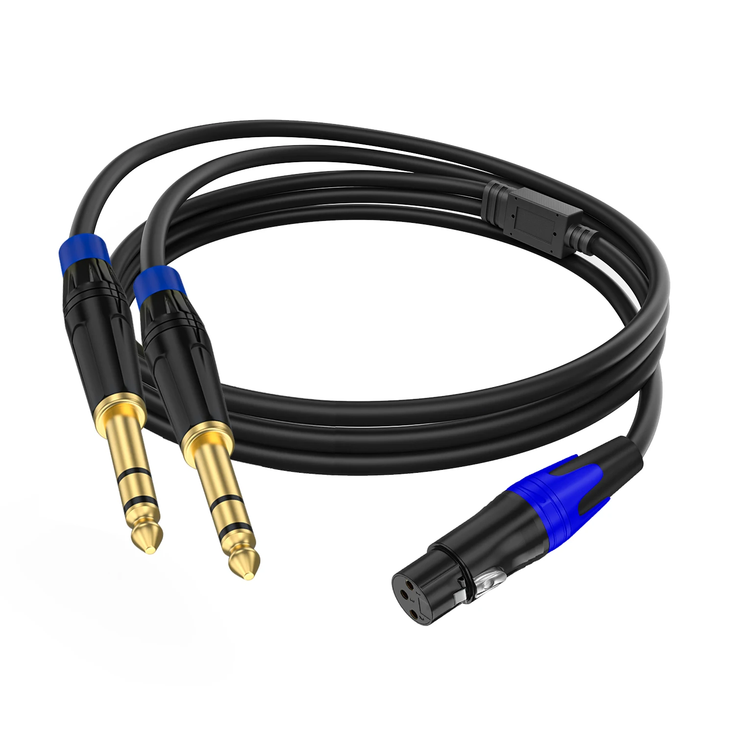 Xlr Vrouwelijke Naar Dubbele 1/4 Inch Y-Splitterkabel, Vrouwelijke Xlr Om 6.35Mm Te Verdubbelen Mono Ts Plug Mic Audio Converter Adapter Cord-4.93ft