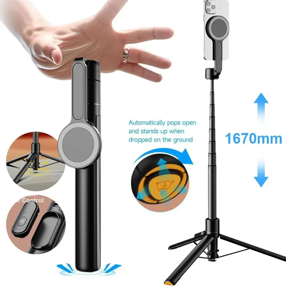 

New Auto Pop Open Magnetic Selfie Stick Tripod Extendable Universal Bounce Selfie Stick Remote Phone Selfie Stick Travel