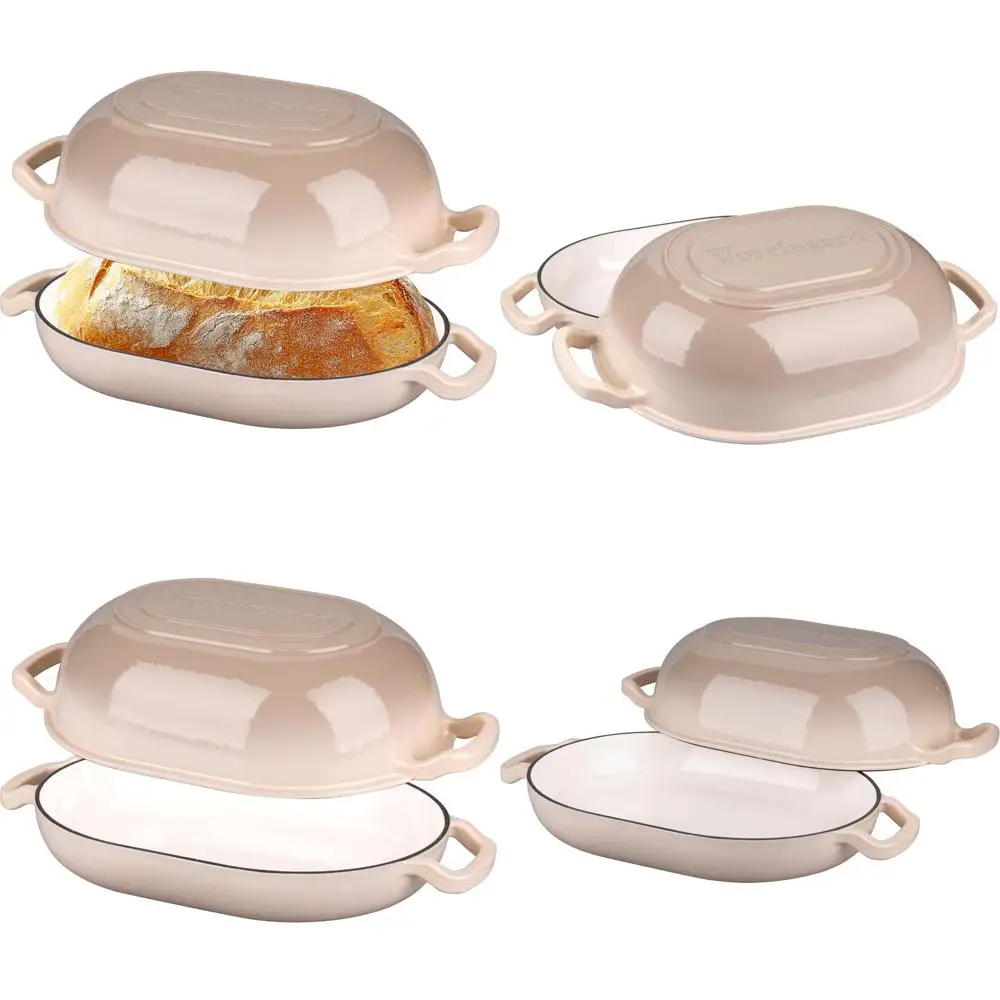 

Cast Iron Sourdough Bread Oven Dutch Oven Loaf Pan for Homemade Bread Baking Meatloaf with Lid