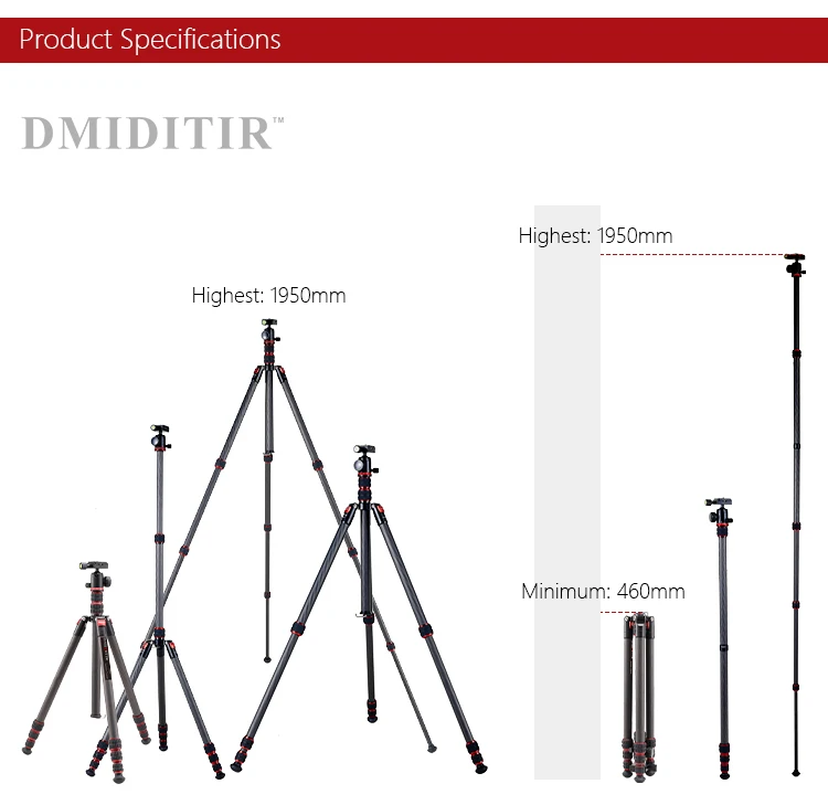 

Professional Heavy-Duty Vlogging Tripod For DSLR Video Cameras Aluminum Alloy AKS264+LG36 Professional Vlogging
