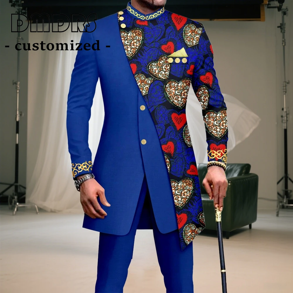 

Custom Size Men's African Print Suit 2PC Set Ankara Blazer & Pants for Wedding XS-6XL Plus Size Fast Delivery