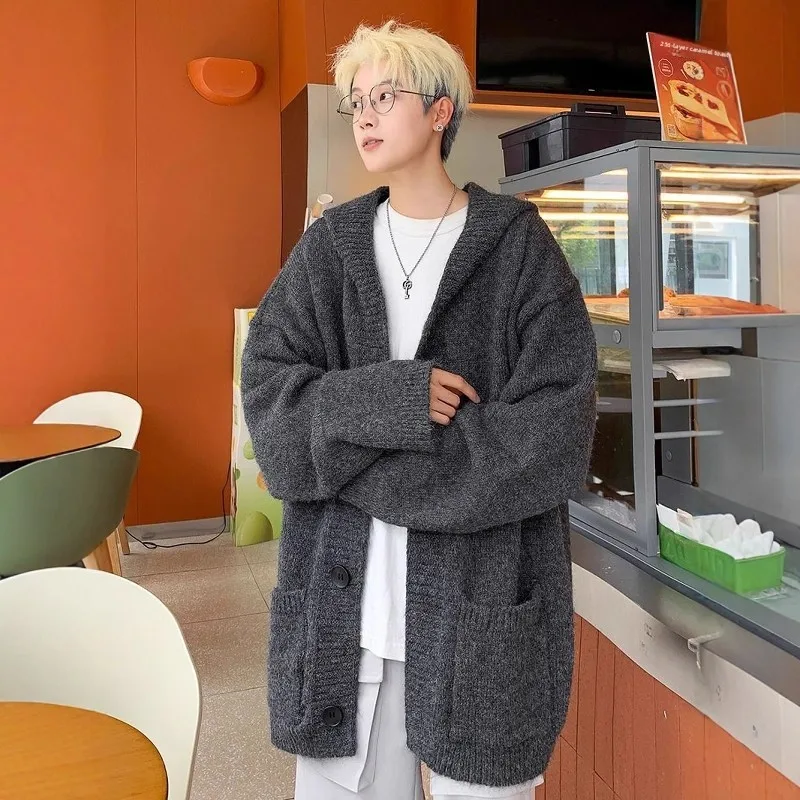 

Men's Oversized Hoodie Knitwear Cardigan American Retro Loose Sli 300 Pou Sweater Outerwear Autumn Winter Spring