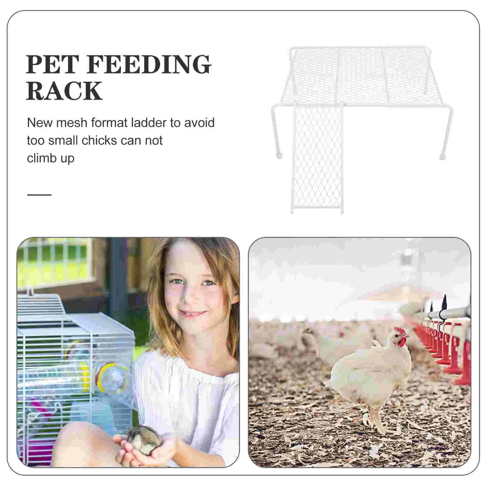 Pet Feeding Rack Farmhouse Chicken Coop Supply Rutin Platform with Ladder Feeder Black Practical Cage Toy Baby