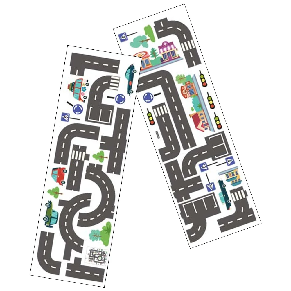 

2 Sheets Car Track Wall Stickers Kids Room Decor Kids Room Decor Peel Stick Playroom Wallpaper Traffic Lights Decals