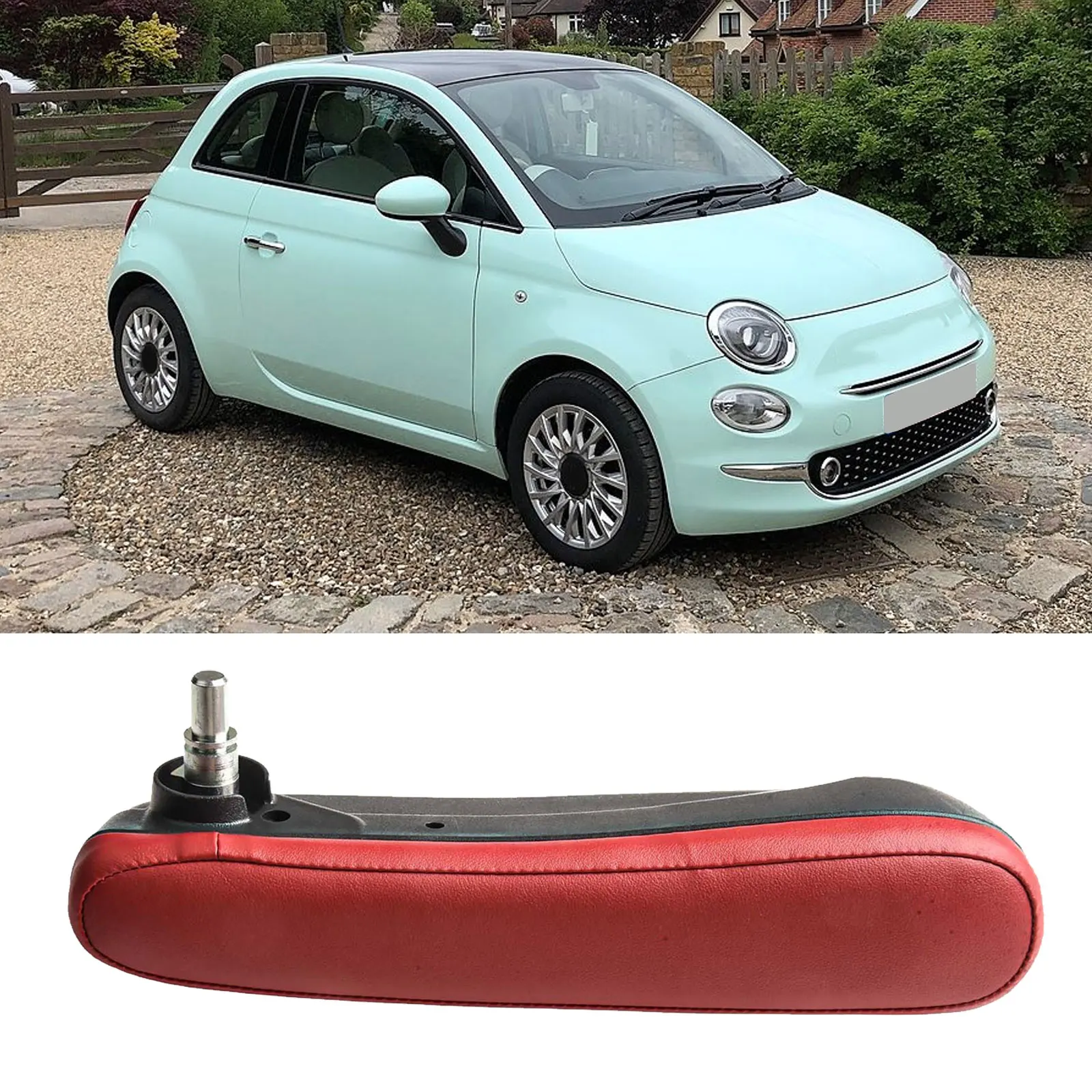 

For FIAT 500 2016-2019 Armrest Replacement Front Seat Armrest Vehicle Maintenance Leather Cover Quick Installation