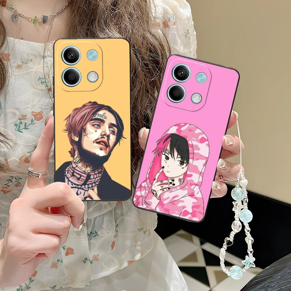 

Lil Peep Rapper Mobile Cell Phone Case for Xiaomi POCO M6 M5 M4 M3 X6 X5 X4 X3 F6 F5 F4 F3 F2 C40 Pro GT 5G Black Cover Shell