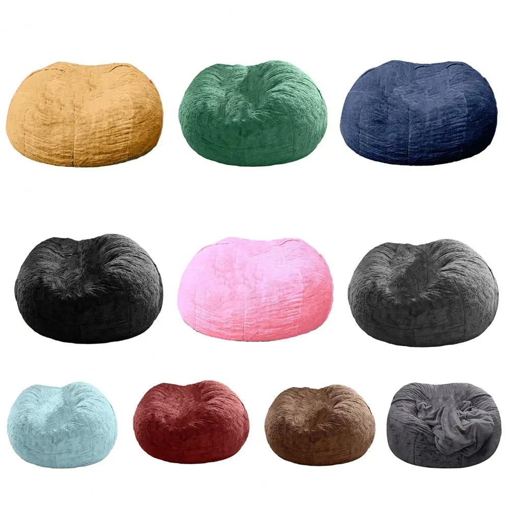 135x65cm Bean Bag Cover Lazy Sofa Cover Bedroom Plush Slipcover Bean Sofa Cover Fluffy Bean Bag Chair Seat Recliner 27031530