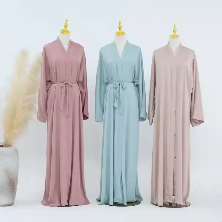 Eid dubaï ouvert Abaya femmes Robe longue musulmane Kimono Cardigan turquie caftan Robe Islam vêtements Jalabiya Caftan Ramadan Kebaya