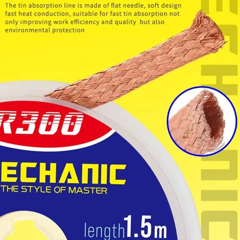 Mechanic R300 Entlötdraht, Lötdraht-Entferner, 1,5 m, Absaugdraht, Lötdraht, Flussmittel, BGA-Reparaturwerkzeuge – Detail 6