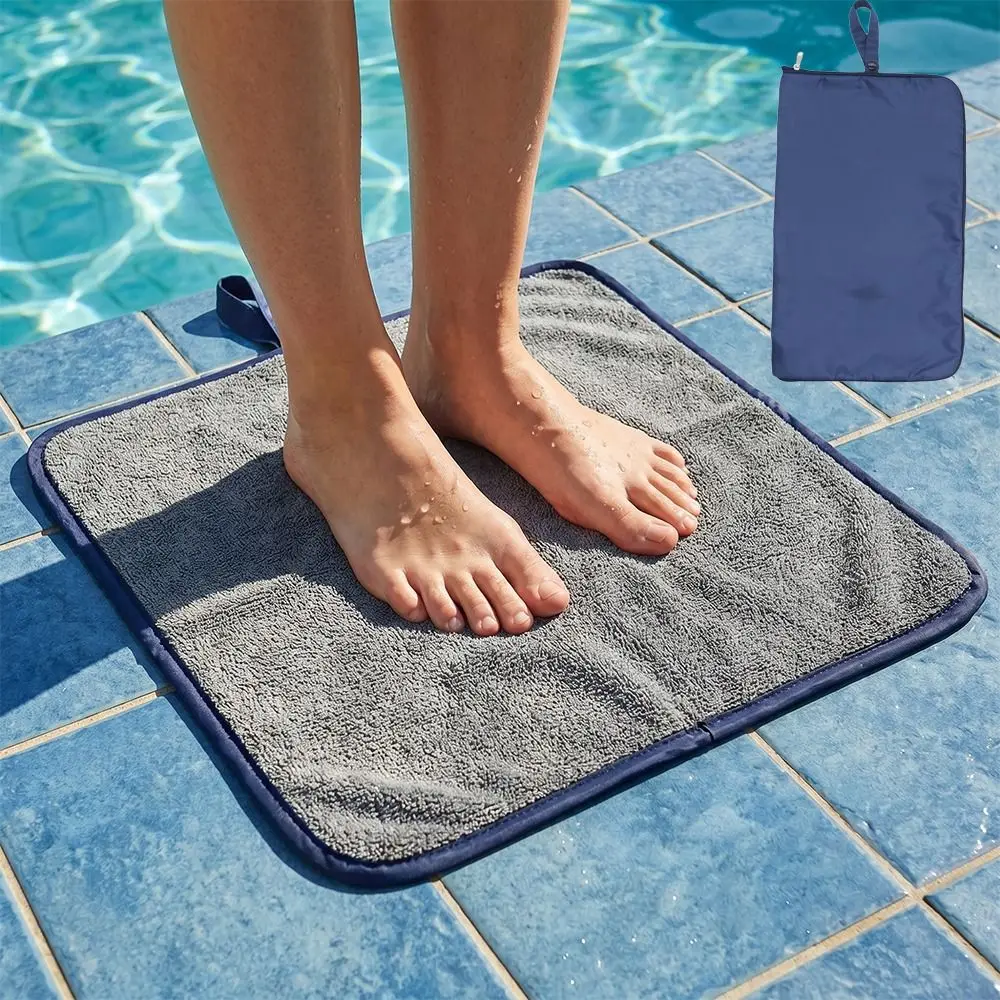 Zipper Closure Towel Wet Bag Snap Handle Solid Color Swimming Suit Pouch Portable Dry and Wet Separation Wet Bag for Swimsuit