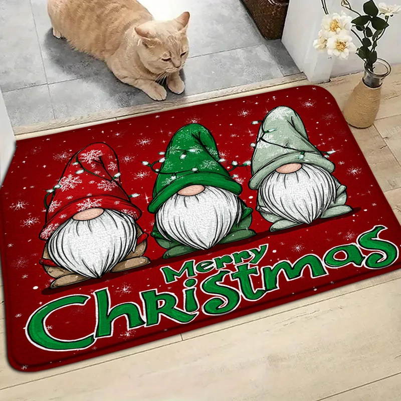 

Christmas Doormat Cartoon Santa Claus, snowman, reindeer Carpet Home Living Room Soft Rug Bathroom Kitchen Anti-Slip Floor Mat