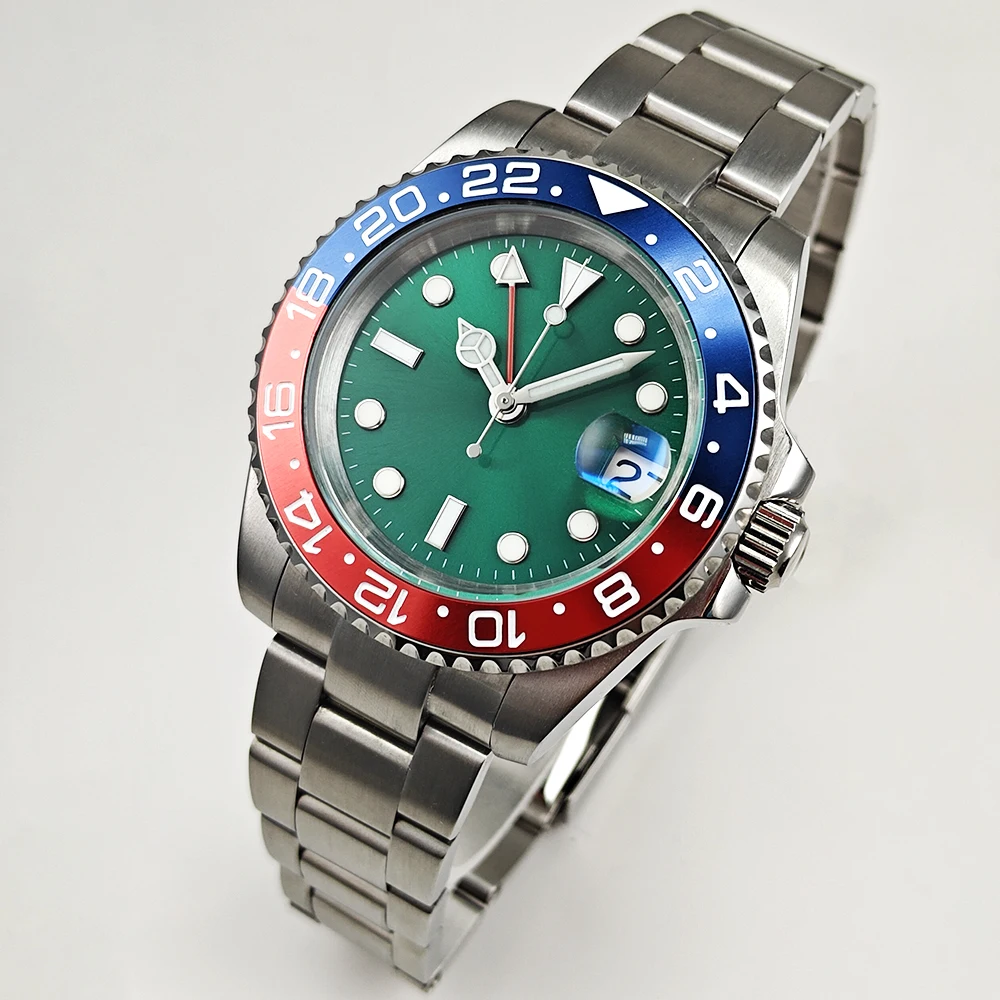 

40MM Men's Automatic Mechanical Watch 316L Stainless Steel Watch Fit NH34 Movement Green Dial Luxury Diving Watch Suitable