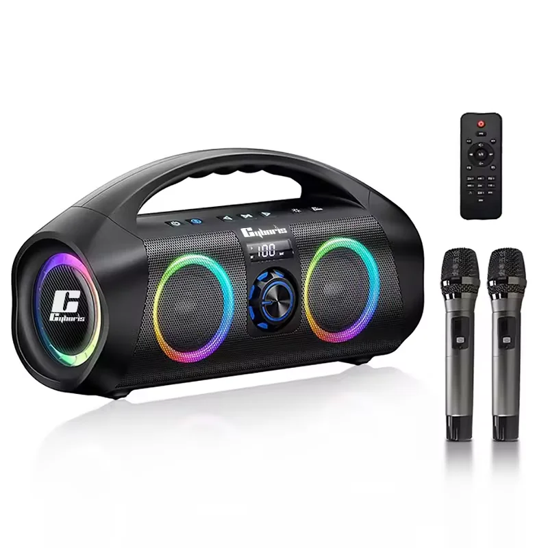 

120W Wireless Blue-tooth Speaker High Power Portable Speakers with RGB Light Subwoofer 360 Stereo Surround with Two Microphone