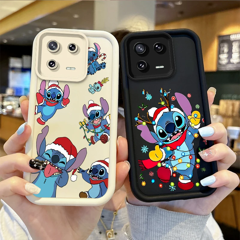 

Hot Disney Stitch Christmas Cartoon Phone Case for XiaoMi 14 13 12 11T Pro 13 12 11 Lite Poco F6 F5 X5 X3 Pro TPU Silicone Cover