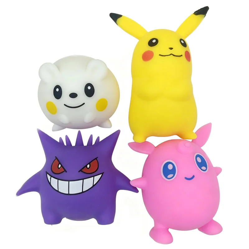 Wigglytuff Gengar Pichu Pikachu Squishy Langsam Rückfederndes Spielzeug, Stressabbau-Fidget-Figur, Niedliches Anime-Geschenk für Fans, Partygeschenk