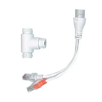 Cable adaptador POE divisor POE 2 en 1, cabezal RJ45 de tres vías para sistema de cámaras de seguridad IP