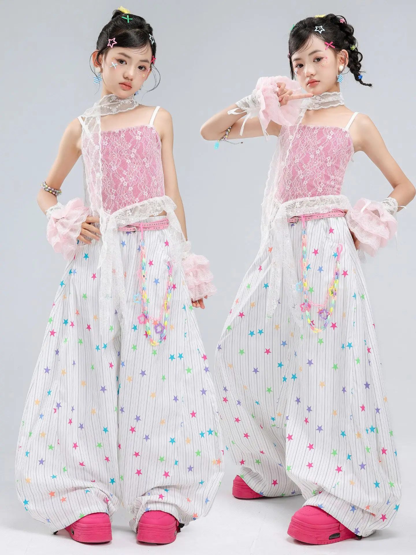 ropa-de-baile-de-jazz-para-ninos-chaleco-rosa-pantalones-blancos-de-hip-hop-ropa-kpop-sin-mangas-con-encaje-traje-para-actuacion-en-pasarela-bl19668