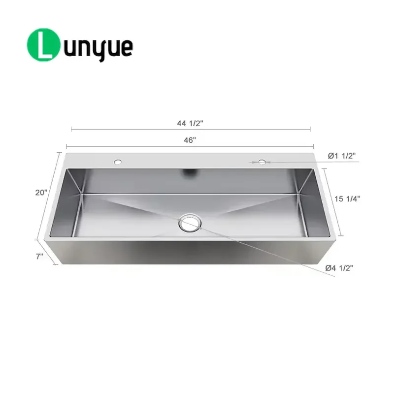 46 Inch Single Bowl Farmhouse Kitchen Sink 304 Stainless Steel Apron Front Polished Matte Undermount CUPC Certified Durable