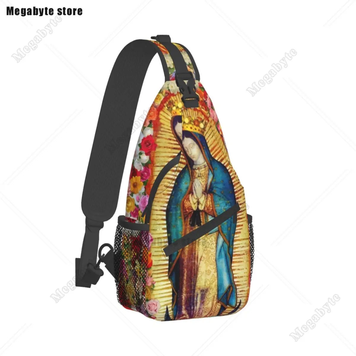 Mexikanische Jungfrau Maria Umhängetaschen Unsere Liebe Frau von Guadalupe Vintage Brusttasche Damen Reise Umhängetasche Workout Grafik Kleine Taschen