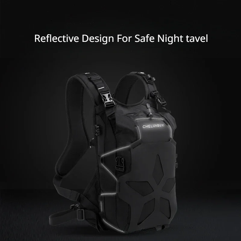 حقيبة ظهر للدراجات النارية والمغامرات في الهواء الطلق ، قماش أكسفورد مضاد للماء ، سعة كبيرة ، شريط عاكس ، حقيبة فارس ، تصميم مجوف خمس نجوم #2