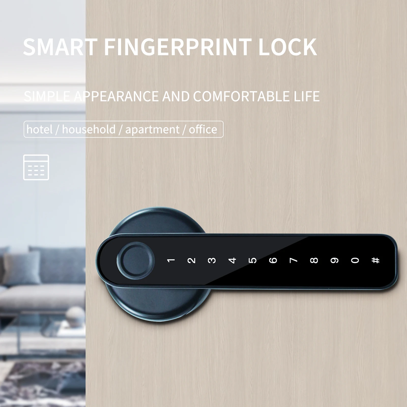 PHIPULO Smart Door Lock Biometric Fingerprint Lock Digital Electronic Lock Keyless Entry Door Knobs Lock for Smart Home
