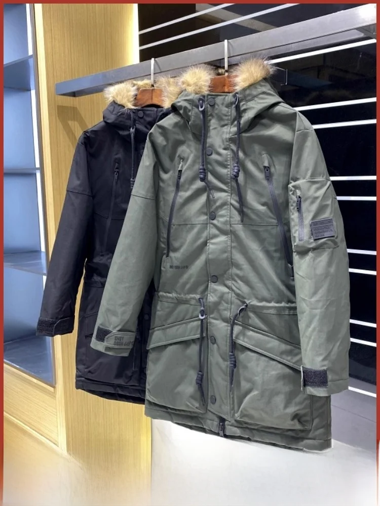 

Thiened Northern Europe Order Hard Thi Зимняя парка Мужская длинная теплая ветрозащитная хлопковая куртка с капюшоном Youth Faion