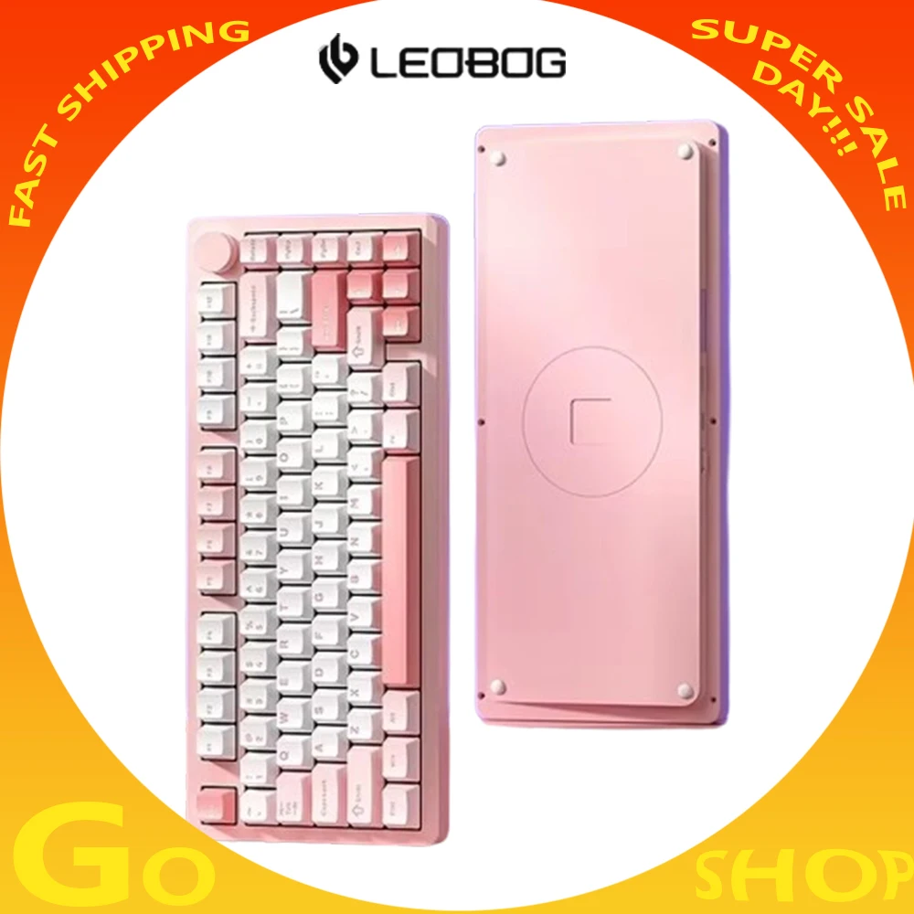 Leobog Hi8 Mechanical Keyboard Multifunctional Knob Aluminium Alloy 3 Mode Wireless Customized Keyboard Kit Dynamic Rgb Pc Gamer