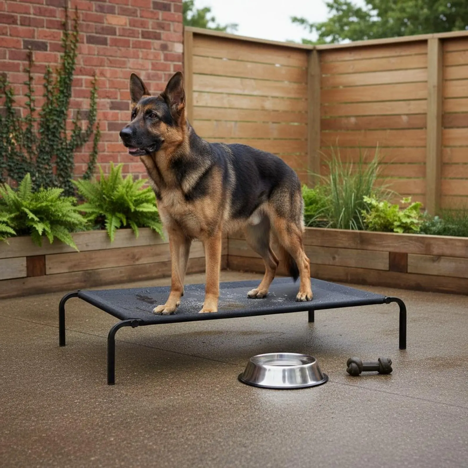 Picture 6: Elevated Dog Bed Sturdy Steel Frame Raised Pet Bed Dog Cot Easy to Clean Abrasion Resistant for Dogs