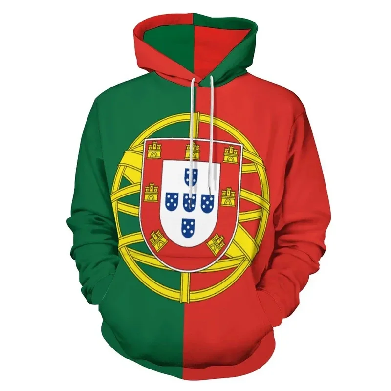 New Fall/Winter 2026 Collection: High-Quality Streetwear Y2K Men's Hoodies Featuring 3D-Printed Portugal Mexico USA Flags
