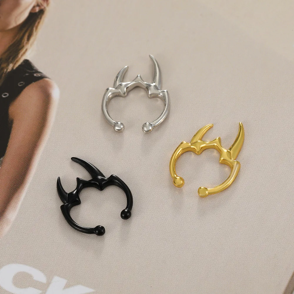 1PC Gothic Irregular Horn Nose Clip Fake Septum Piercing Non-pierced Nose Piercing Nose Ring Simple Fake Body Pircing