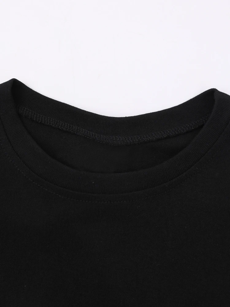 [EAM] Women Black Metal Hollow Out Big Size Casual T-shirt New Round Neck Sleeveless Fashion Tide Spring Summer 2024 CPG1688