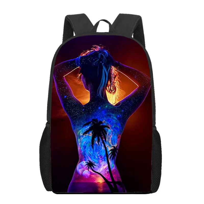 Mochila impressa 3D para meninos e meninas, Bolsas de Ombro Casuais, Mochila de Viagem, Personalidade Arte, Adolescente Kids Book Bag, Mulher e Homem