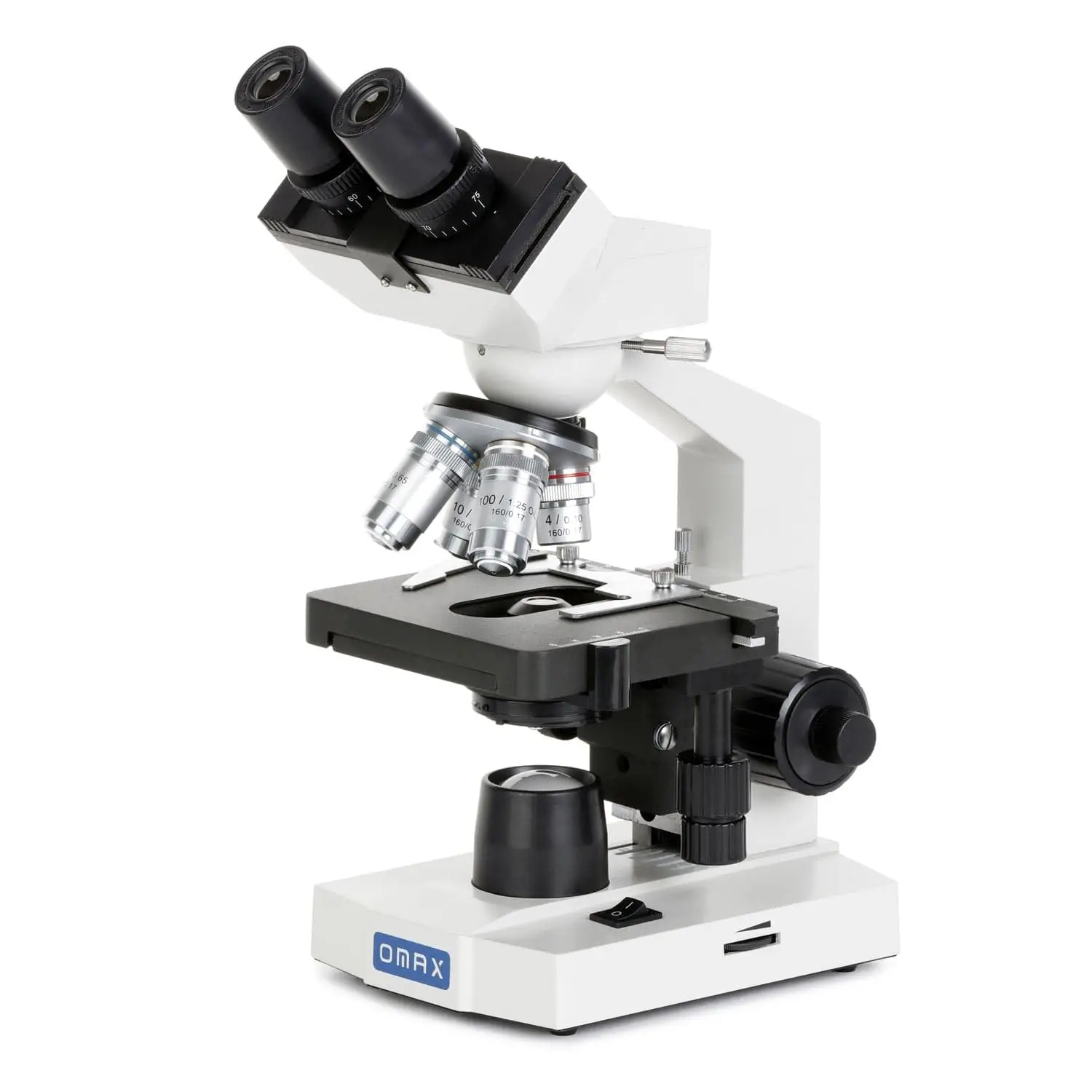 OMAX 40X-2000X Lab LED Binocular Compound Microscope with Double Layer Mechanical Stage and Coaxial Coarse/Fine Focusing