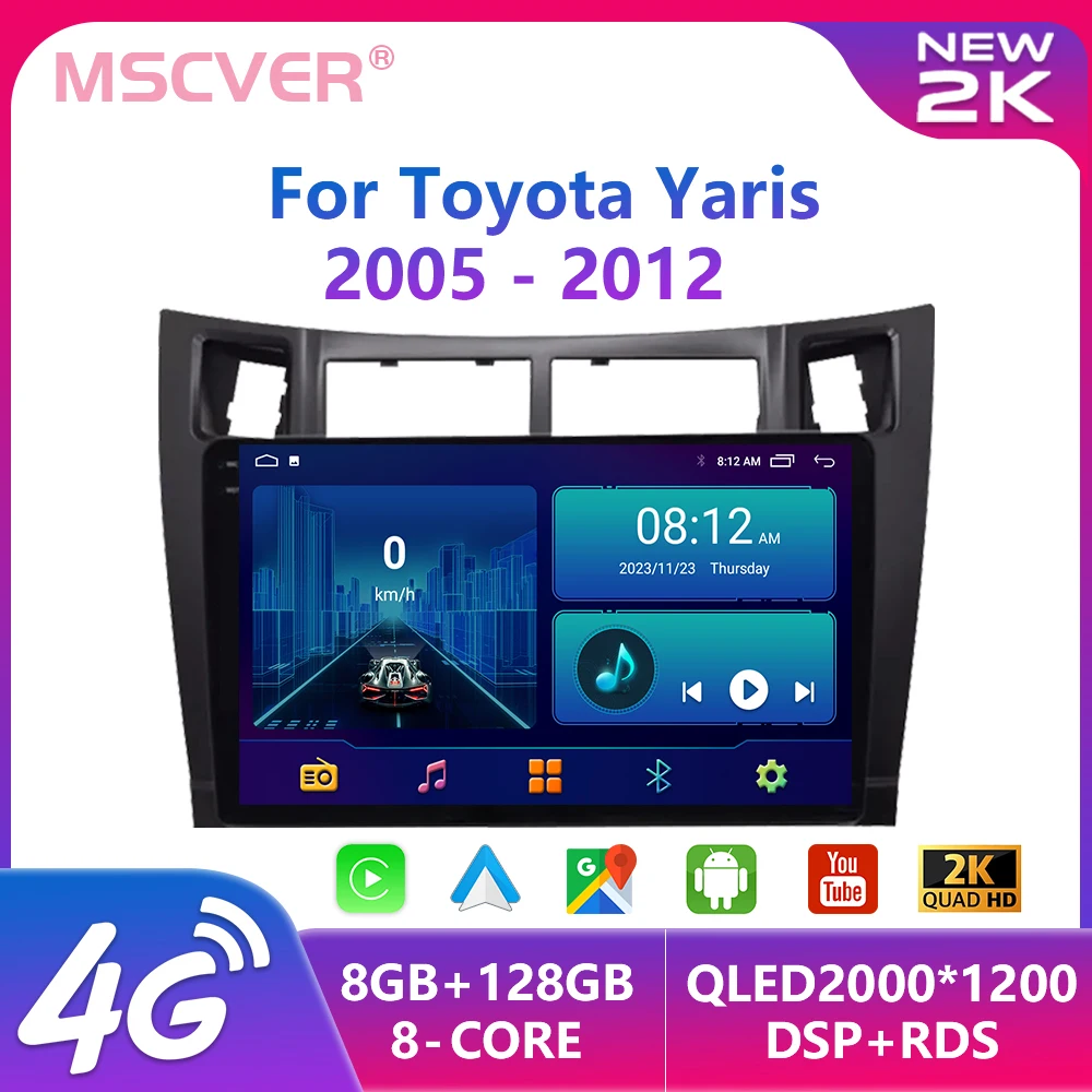 

2Din Android For Toyota Yaris 2005-2012 Car Radio Stereo Multimedia Video Player 4G Carplay Head Unit Autoradio RDS DVD 8G+128G