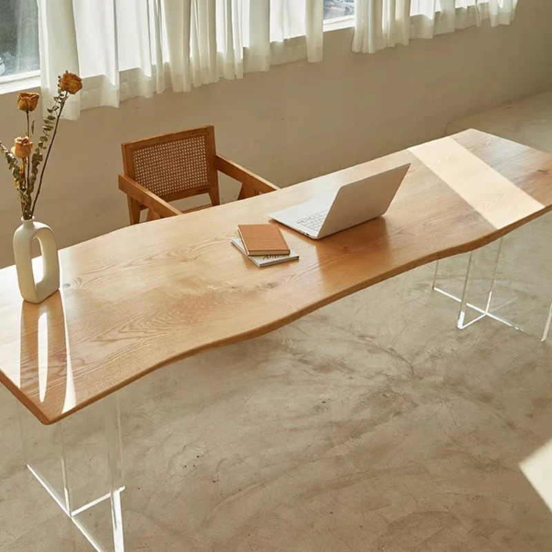 

Solid wood office computer , suspended conference table, minimalist modern gradient acrylic table