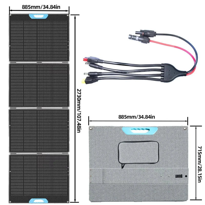 400W foldable portable solar panel high efficiency waterproof design outdoor camping power station