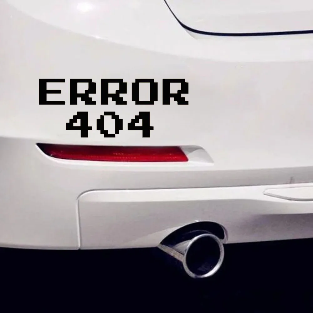 

ERROR 404 Pixel Art Car Sticker, Waterproof Vinyl Decal for Auto Exterior, Personalized Retro Tech Vehicle Accessories
