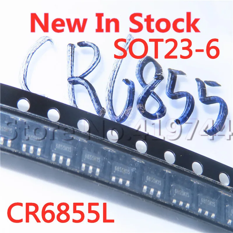 10PCS/LOT Quality 100%  CR6855L CR6855 6855 SOT23-6 power chip  In Stock New Original