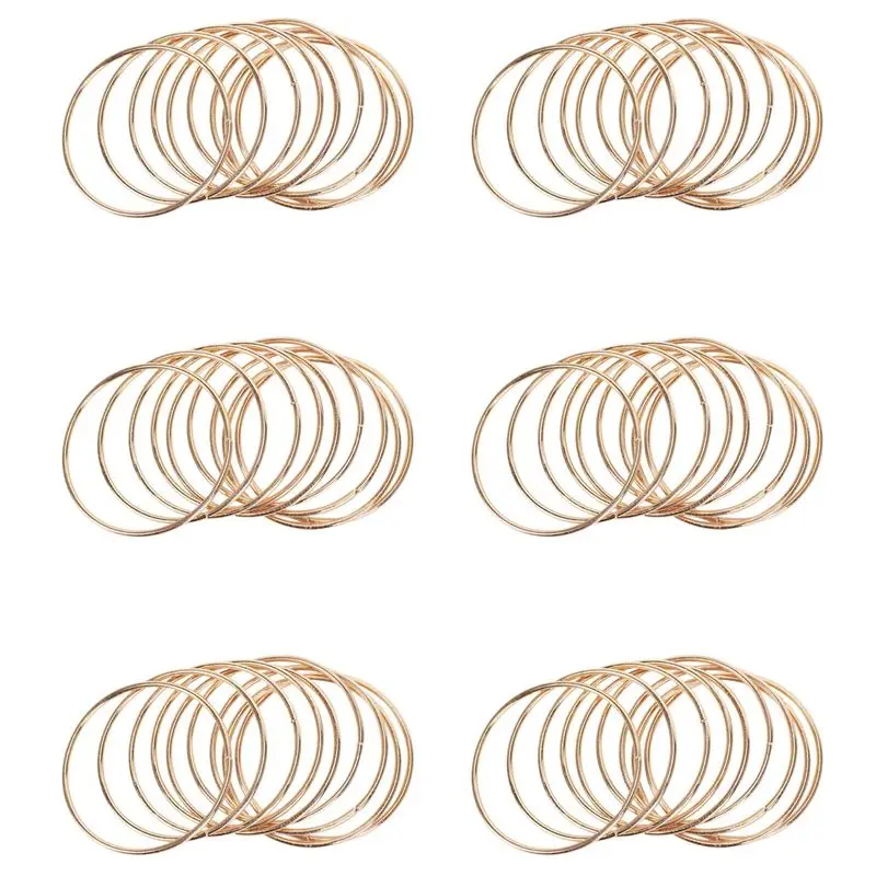 A84E-60 Pack 3 Inch Gold Dream Catcher Metal Rings Hoops Macrame Ring For Dreamcatchers And Crafts