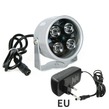 CCTV LED 4 배열 IR LED 일루미네이터 조명, CCTV IR 적외선 방수 야간 투시경, 보안 카메라 사용, 12V 2A EU 전원