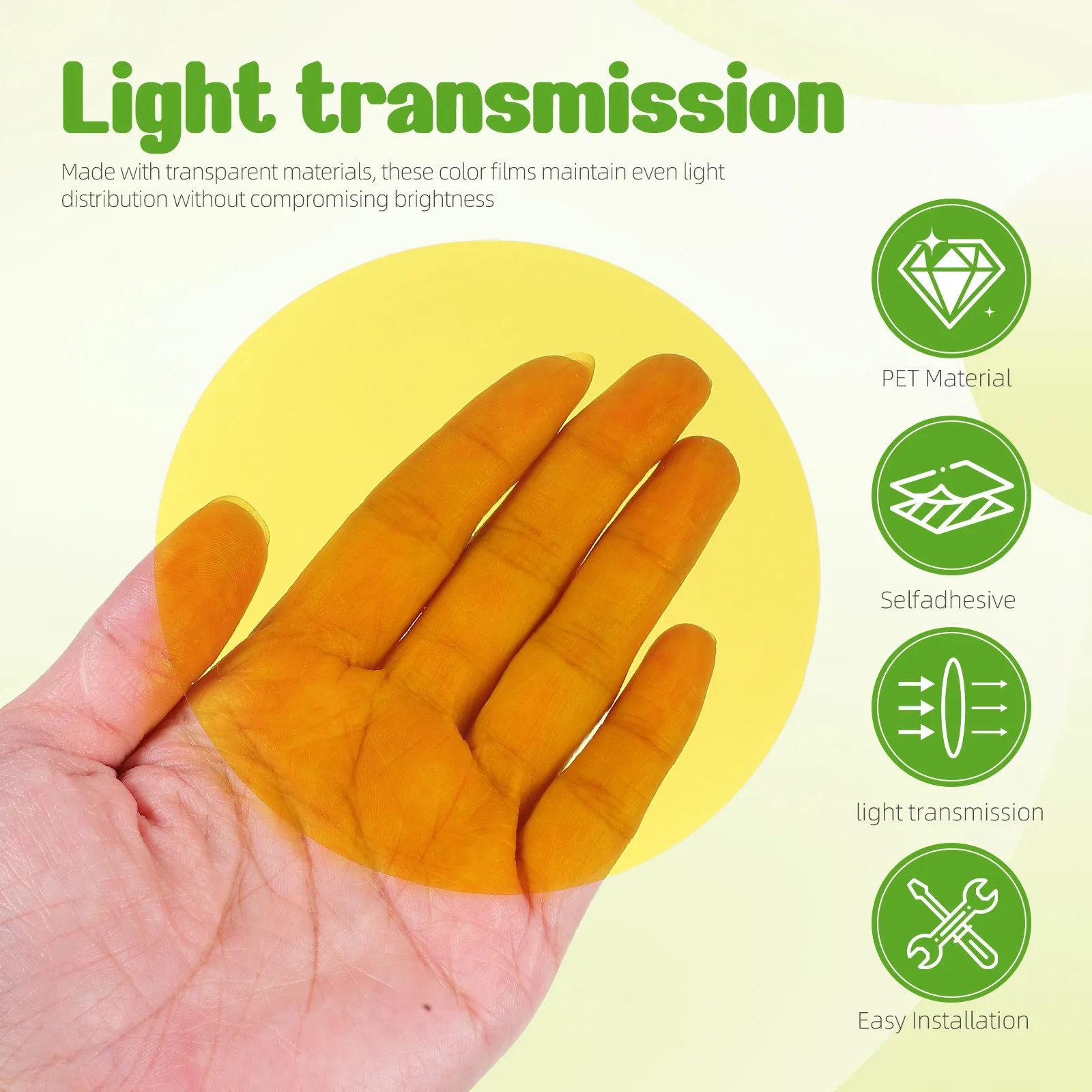 

5pcs Light Diffuser Film Light Gel Filter Sheets Self-Adhesive Warm Light Film For Lamps Color Changing photo prop