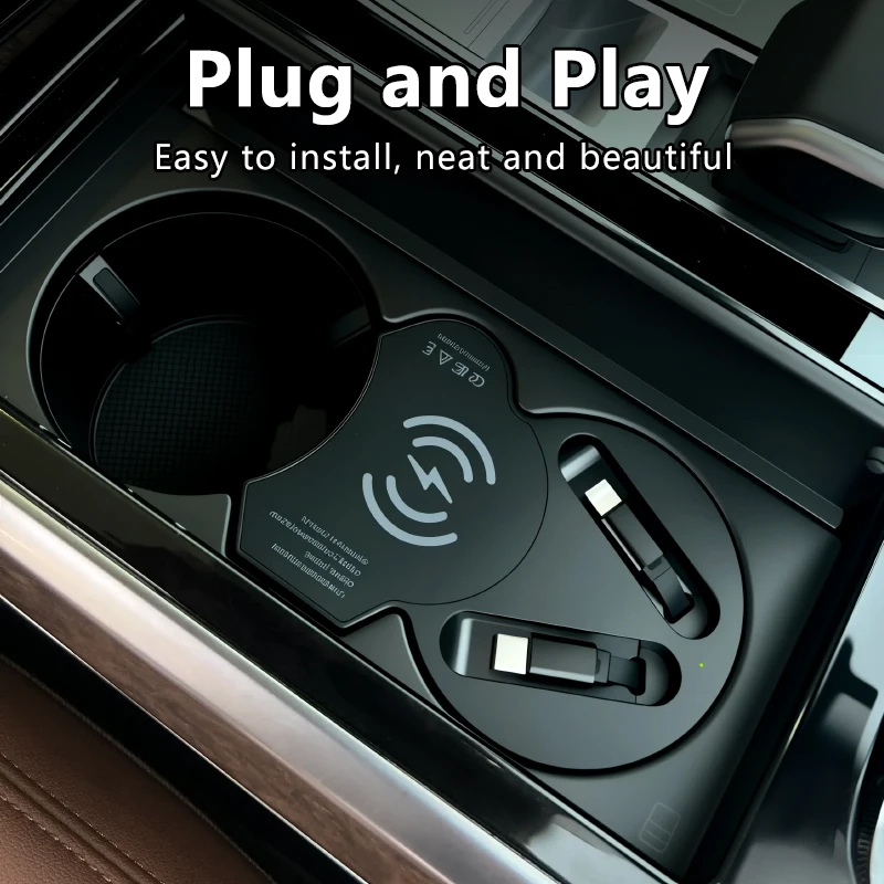 For Audi Q7 Q8 SQ7 SQ8 Car Wireless Charging Charger Cigarette Lighter Splitter Fast Charging QI QC3.0 PD3.0 for mobile phones