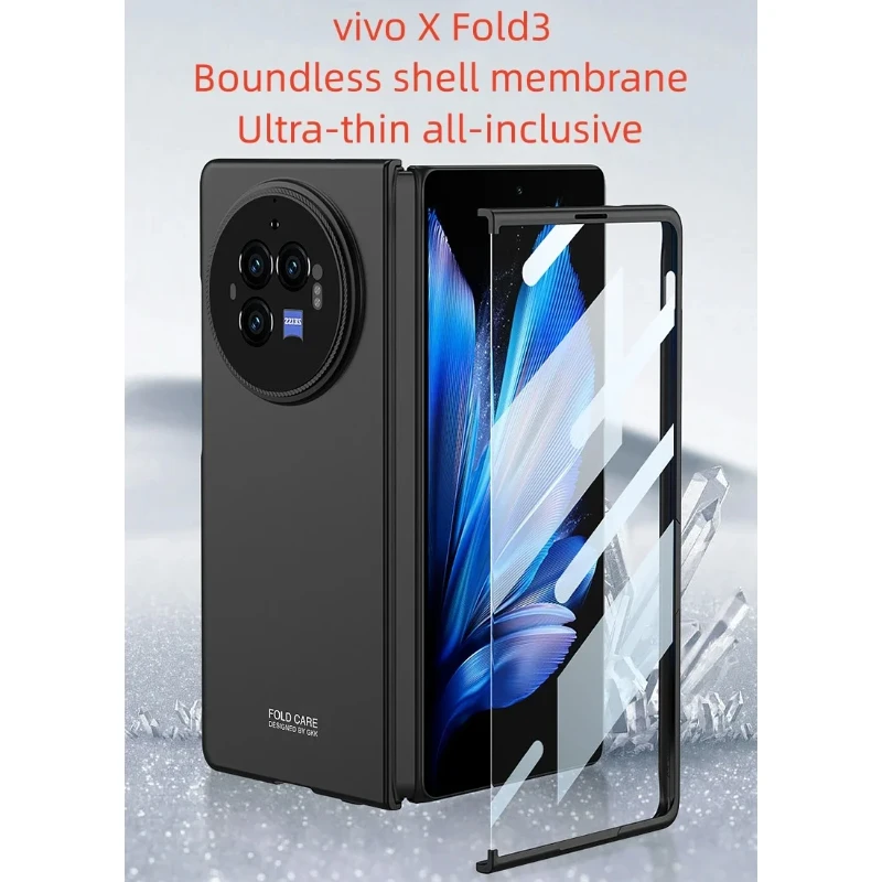 Applicable to vivo X Fold3 mobile phone case ultra-thin matte hard case X Fold3 Pro case and film integrated protective case